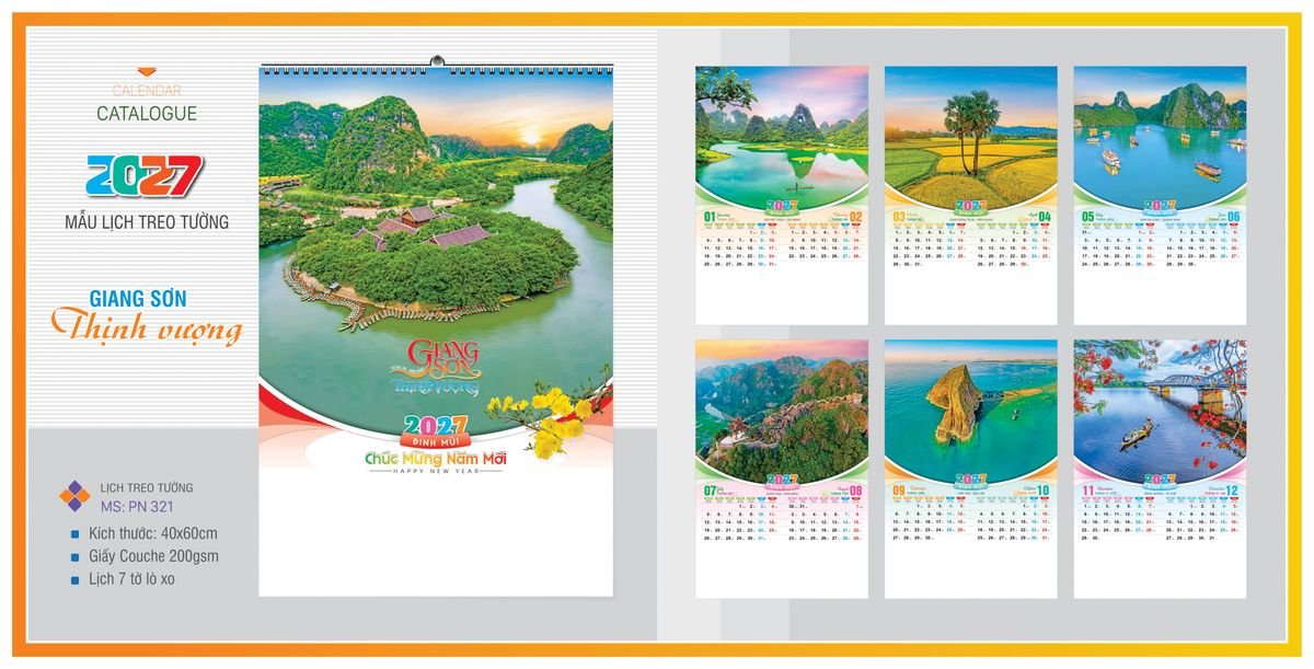 Lịch 7 Tờ Lò Xo TPNLX11 Bộ Quà Tặng Doanh Nghiệp Thủy Tinh & Lịch