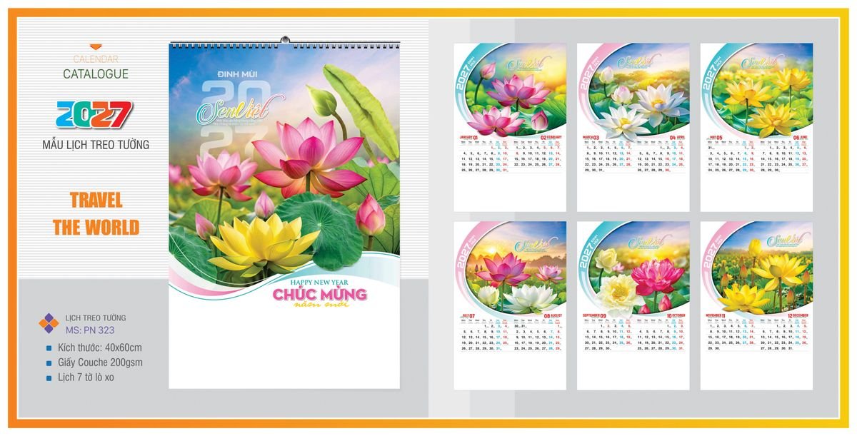 Lịch 7 Tờ Lò Xo TPNLX14 Bộ Quà Tặng Doanh Nghiệp Thủy Tinh & Lịch