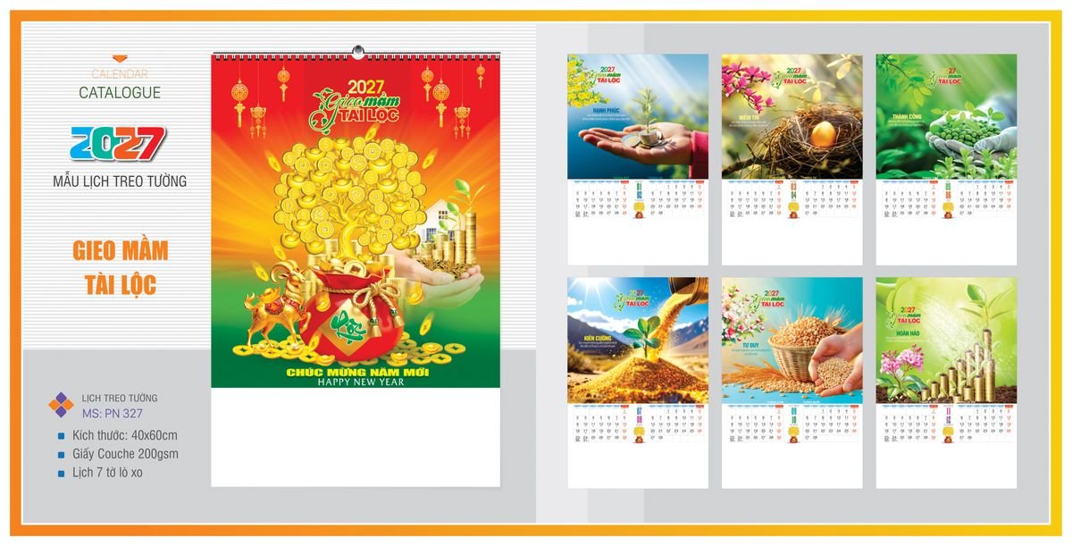 Lịch 7 Tờ Lò Xo TPNLX17 Bộ Quà Tặng Doanh Nghiệp Thủy Tinh & Lịch