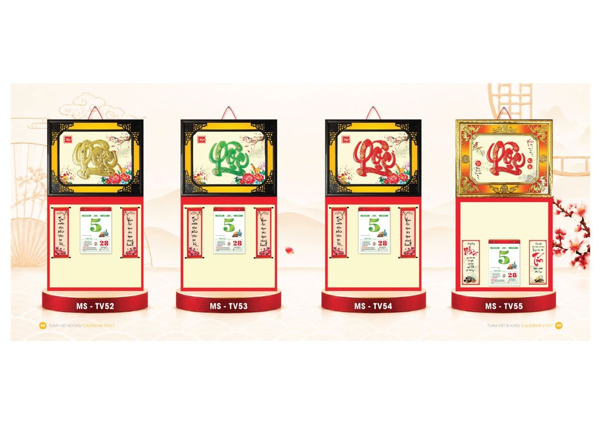 Lịch Bìa Treo Gắn Bloc 2027 TV25 Bộ Quà Tặng Doanh Nghiệp Thủy Tinh & Lịch