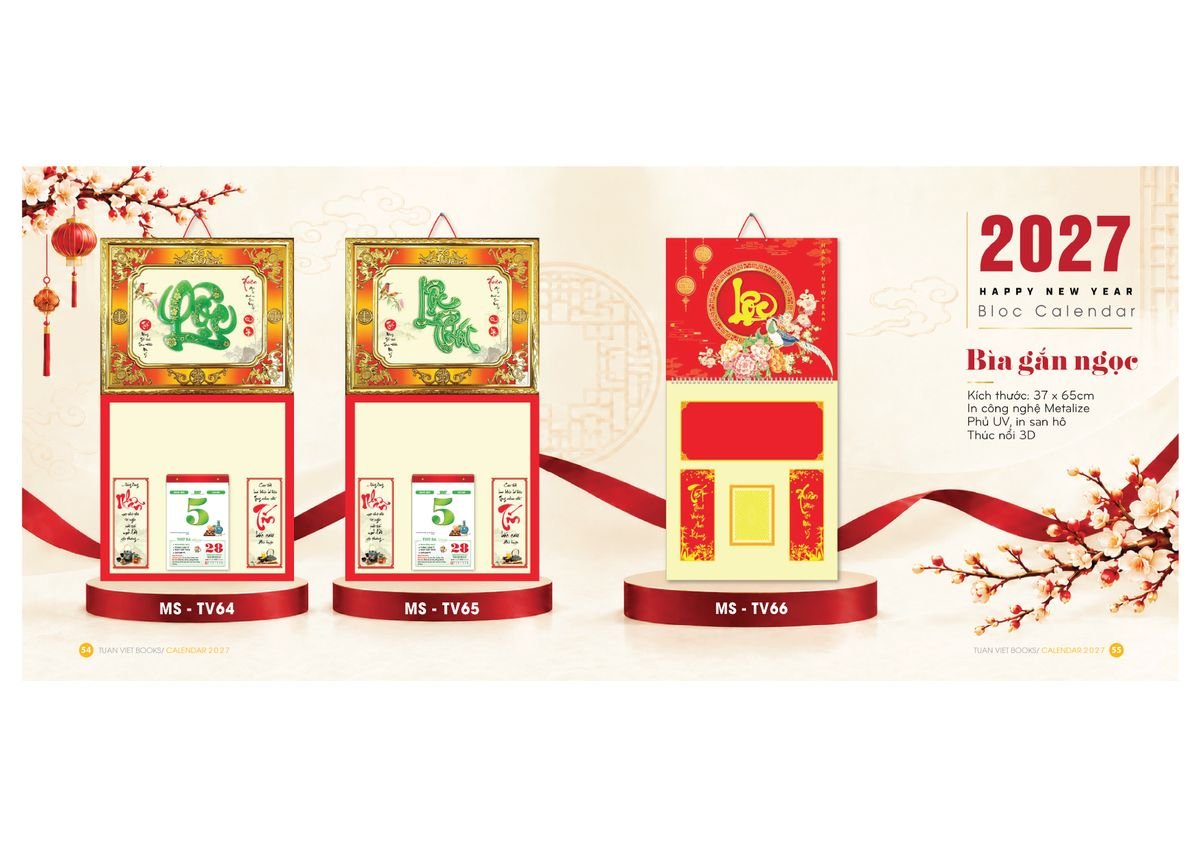Lịch Để Bàn TV 2027 TV28 Bộ Quà Tặng Doanh Nghiệp Thủy Tinh & Lịch