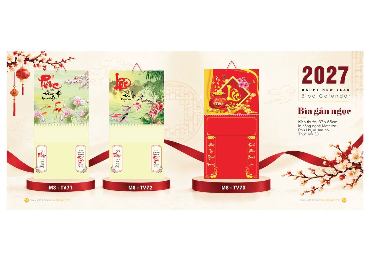 Lịch Để Bàn TV 2027 TV30 Bộ Quà Tặng Doanh Nghiệp Thủy Tinh & Lịch