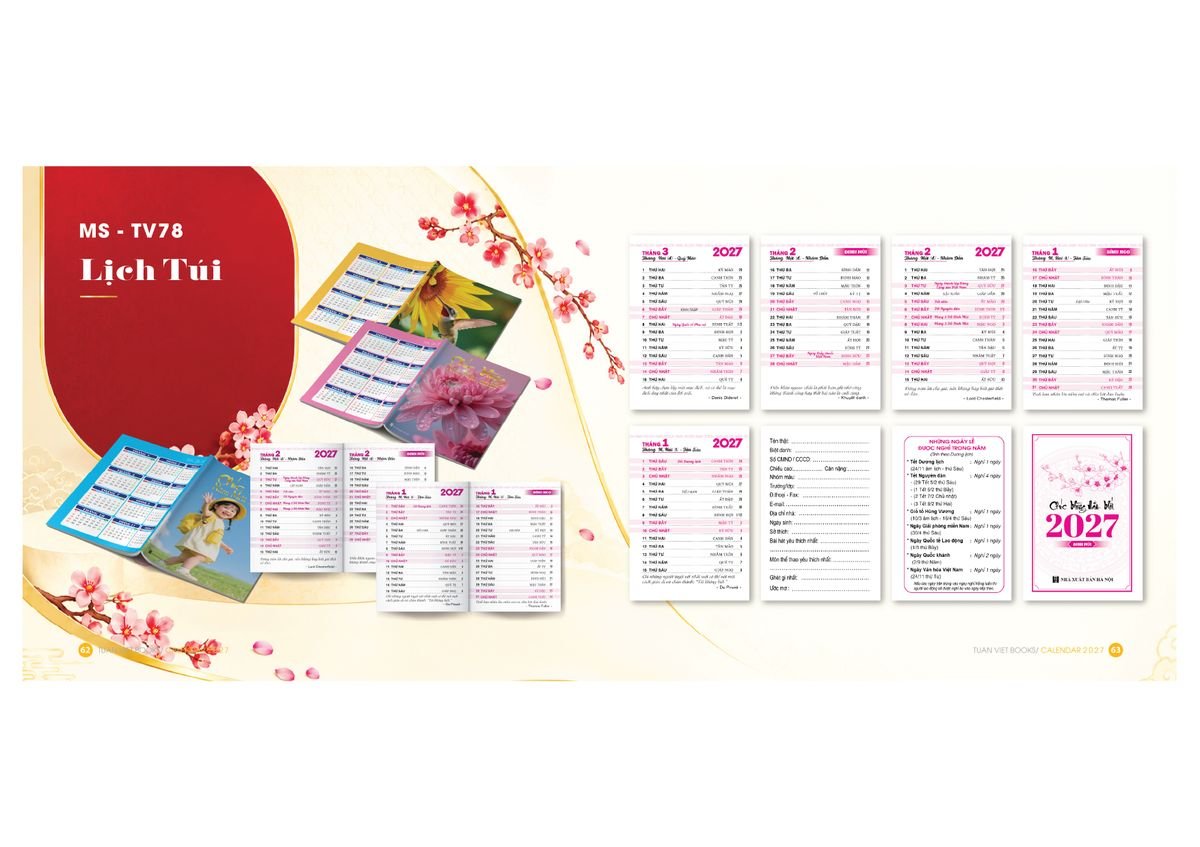 Lịch Để Bàn TV 2027 TV32 Bộ Quà Tặng Doanh Nghiệp Thủy Tinh & Lịch