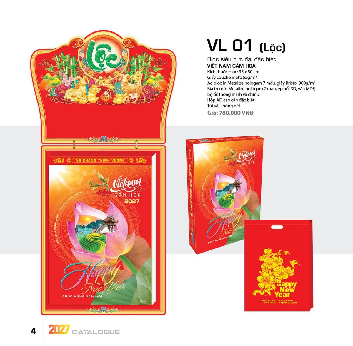 Lịch Bloc Siêu Cực Đại 2027 VL Mẫu VL01 (35 x 50cm) Bộ Quà Tặng Doanh Nghiệp Thủy Tinh & Lịch Lịch Bloc Siêu Cực Đại 2027 VL Mẫu VL01 (35 x 50cm) Bộ Quà Tặng Doanh Nghiệp Thủy Tinh & Lịch in logo doanh nghiệp quà tặng Tết tại Quà Tặng Thủy Tinh VN
