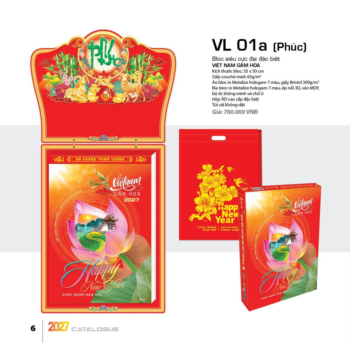 Lịch Bloc Siêu Cực Đại 2027 VL Mẫu VL01A (35 x 50cm) Bộ Quà Tặng Doanh Nghiệp Thủy Tinh & Lịch Lịch Bloc Siêu Cực Đại 2027 VL Mẫu VL01A (35 x 50cm) Bộ Quà Tặng Doanh Nghiệp Thủy Tinh & Lịch in logo doanh nghiệp quà tặng Tết tại Quà Tặng Thủy Tinh VN