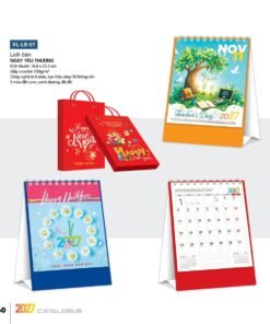 Lịch Để Bàn 2027 VL Mẫu VLLB07 (16 x 24 cm) Bộ Quà Tặng Doanh Nghiệp Thủy Tinh & Lịch in logo doanh nghiệp quà tặng Tết tại Quà Tặng Thủy Tinh VN