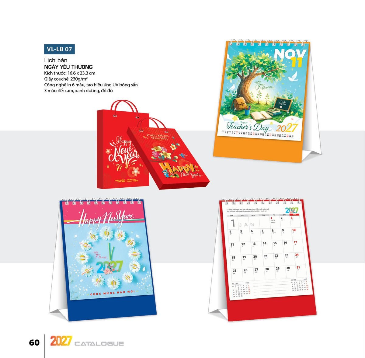 Lịch Để Bàn 2027 VL Mẫu VLLB07 (16 x 24 cm) Bộ Quà Tặng Doanh Nghiệp Thủy Tinh & Lịch Lịch Để Bàn 2027 VL Mẫu VLLB07 (16 x 24 cm) Bộ Quà Tặng Doanh Nghiệp Thủy Tinh & Lịch in logo doanh nghiệp quà tặng Tết tại Quà Tặng Thủy Tinh VN