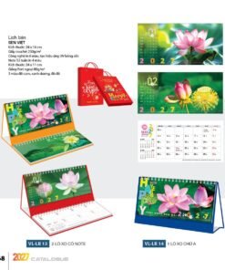 Lịch Bàn Chữ M (Có Note 52 Tuần) 2027 VL Mẫu VLLB13 (24 x 11cm) Bộ Quà Tặng Doanh Nghiệp Thủy Tinh & Lịch in logo doanh nghiệp quà tặng Tết tại Quà Tặng Thủy Tinh VN